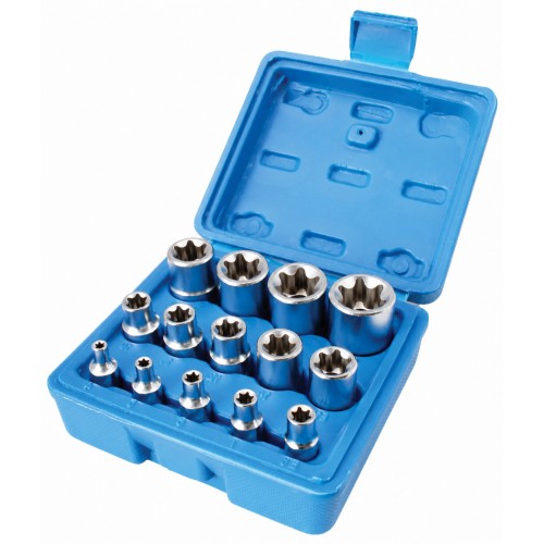 Набор головок E-TORX 1/4",3/8",1/2" E4-E24,14 предметов. SATRA S-P14ES