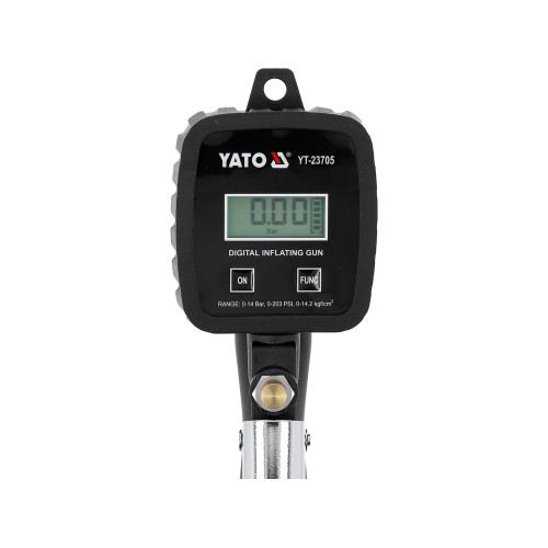 Пістолет для накачування шин YATO з цифровим LCD-манометром, до 14 бар (YT-23705)