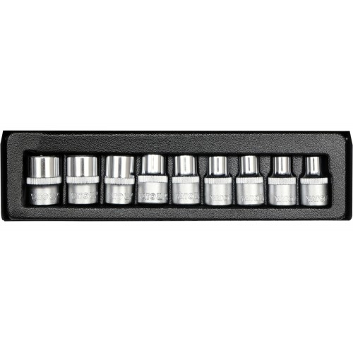 Набор торцевых головок TORX 1/2" E10–E24,9 предметов. YATO YT-0521