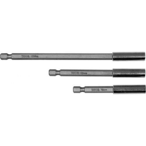 Магнитный держатель для бит HEX - 1/4", L= 75, 100, 150 мм, 3 шт YATO YT-04699