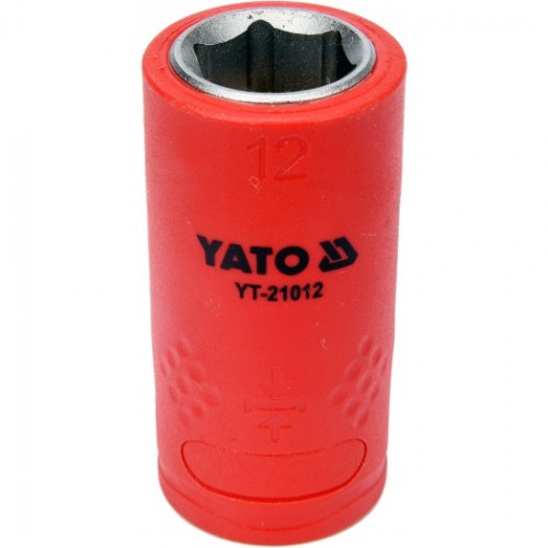 Головка торцевая диэлектрическая 6-гранная YATO : квадрат 3/8", М= 12 мм, L= 45/28 мм,VDE корпус до 1000V