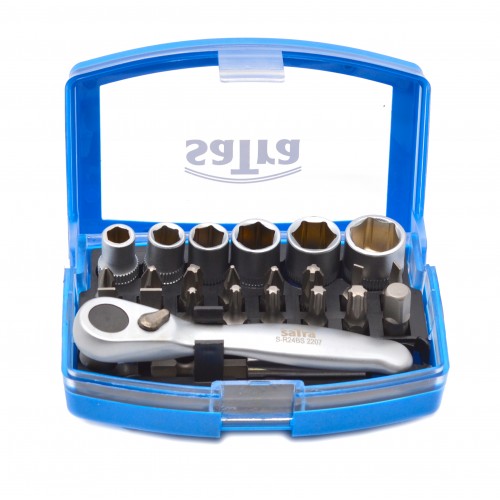Набор бит и головок 24 ед. с трещеткой 1/4", S-R24BS SATRA