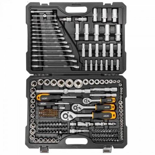 набор инструмента комбинированный 218 ед. 1/4", 3/8", 1/2" (6-гр.) (4-22 мм) JCB-42182-5