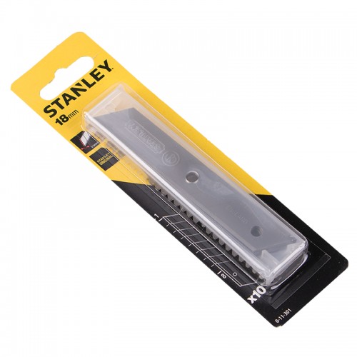 Лезвия сменные с отломными сегментами STANLEY : M= 18 мм. (10шт) (0-11-301)