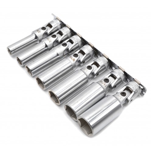 Набор головок 3/8" с карданом глубоких 7ед.дюймовые (3/8" - 3/4") 3077S FORCE