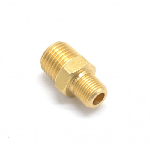 Фитинг латунный (внешняя резьба - внешняя резьба) 1/4" (m) х 1/8" (m)