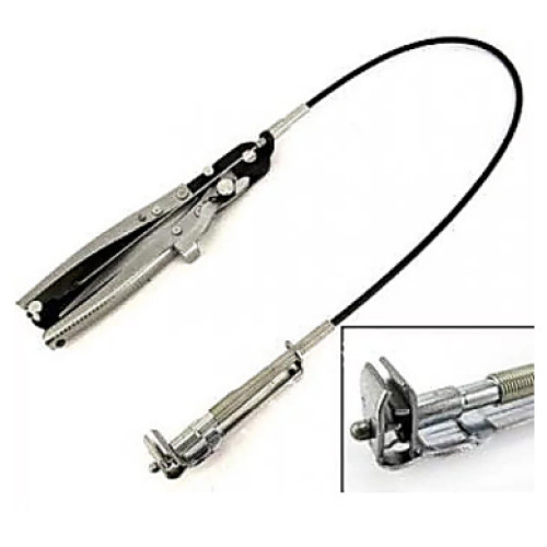 Клещи для хомутов патрубков с гибким тросом и фиксатором (усиленные). Quatros QS20186