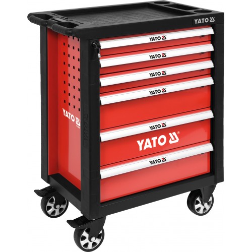 Тележка инструментальная на колесах, 6 шуфляд, 975x 765x 465 мм Yato YT-55299