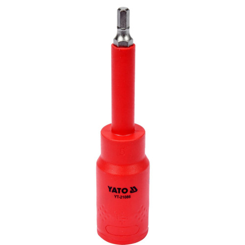 Насадка торцевая диэлектрическая HEX 5мм,1/2",120мм,VDE 1000В. YATO YT-21086