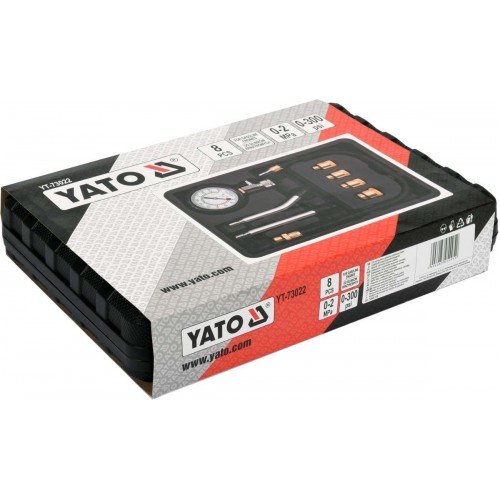 Компресcометр для бензиновых двигателей с набором адаптеров YATO YT-73022