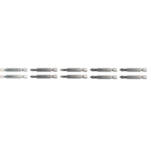 Набор бит SL,PH, PZ, 1/4", длина: 50мм, 10шт.YATO