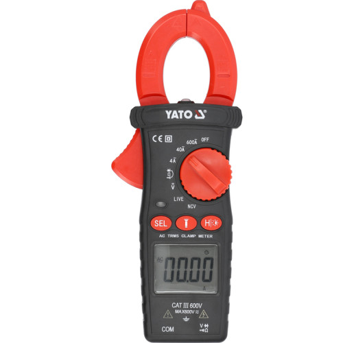 Мультиметр-кліщі TRUE RMS 0-600А,0-600В AC/DC. YATO YT-730935