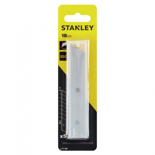 Лезвия сменные с отломными сегментами STANLEY : M= 18. (5шт) (2-11-301)