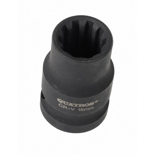 Головка 10 граней,15мм,1/2", для гальмівних супортів Audi/Porsche. QUATROS QS70015