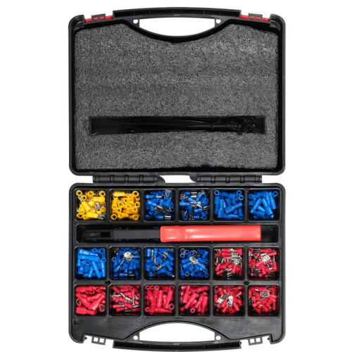 Клещи для обжима клемм с набором изолированных разъёмов 500шт.YATO YT-068920