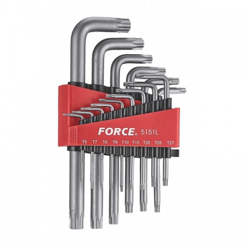 Набір ключів TORX (ТОРКС) довгих Г-подібних Т6-Т60 15од. FORCE 5151L F