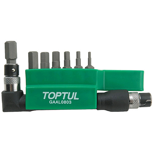 Набір біт 1/4" HEX 2-8мм + Гобр.перех. 8од. TOPTUL GAAL0803