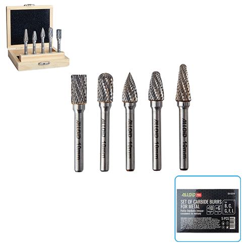 Набор борфрез твердосплавных по металлу Alloid Pro , 5шт CB-63254