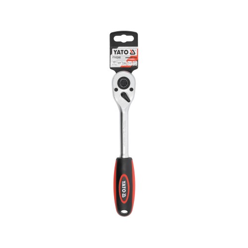 Трещотка YATO: квадрат 1/2", L= 255 мм, 90зубцов YT-03243