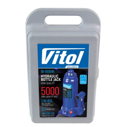 Домкрат бутылочный в кейсе 5т 216-413 мм VITOL (DB-05004K)