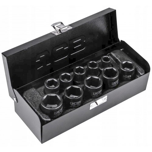Набір головок ударних 10 од. 1/2" (6-гр.) (10 - 24 мм) JCB Tools JCB-4101-5MPB