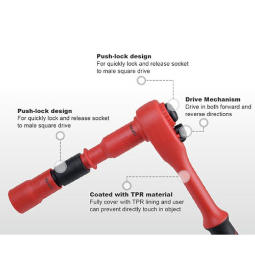 Набор инструмента электроизолированного VDE 1/2",16ед, (6-гран). TOPTUL GZC1609