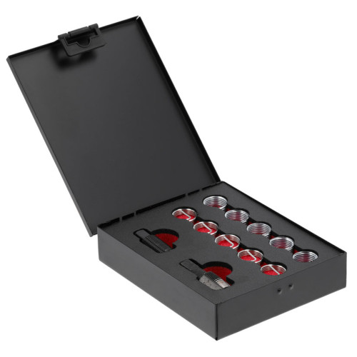 Метчики и вставки для ремонта резьбы лямбда-зонда (М18×1.5),12 предметов. YATO YT-17562