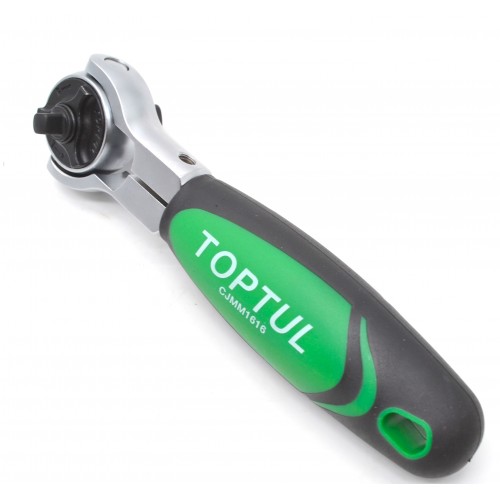 Трещотка 1/4"х1/2" с шарниром (360°) 72 зубца укороченная TOPTUL CJMM1616