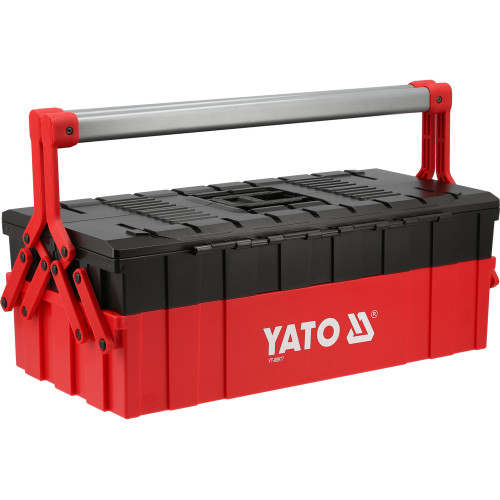 Ящик для інструменту розсувний YATO з 3 лотками, пластиковий 460×265×158 мм (YT-08977)