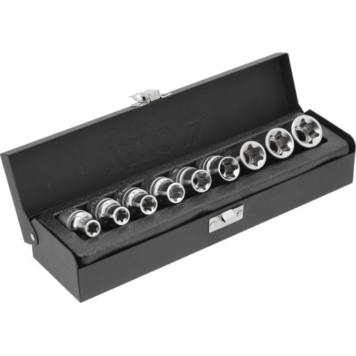 Набор торцевых головок TORX 1/2" E10–E24,9 предметов. YATO YT-0521