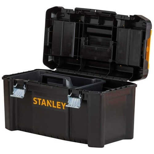 Ящик для інструментів STANLEY : 19" (480х250х250 мм ), пластиковий, комірки в кришці, металеві защіпки, STST1-75521