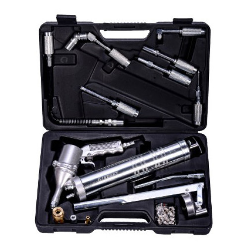 Шприц-маслёнка 400мл,пневматический/механический с набором насадок 23ед. G.I. KRAFT K-570C