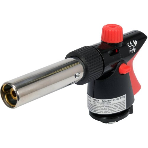 Горелка газовая YATO : цанговое соединение. PIEZO. 360°. до 2 кВт. t= 1300 ºC (EN417) [YT-36712]