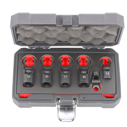 Набор разрезных ключей 3/8" с шарниром, 12-19мм 6 шт. QUATROS QS50634