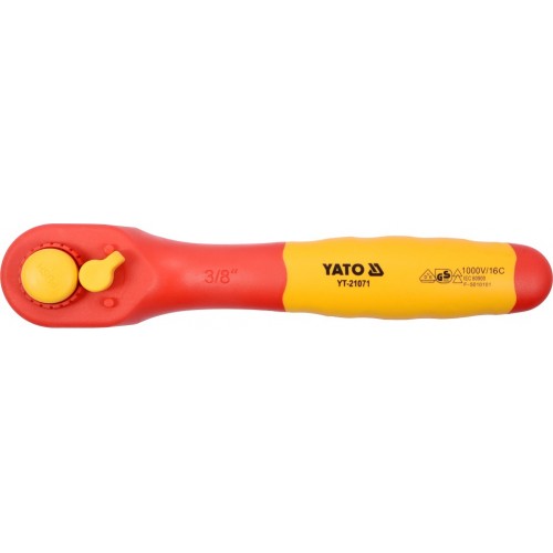 Трещотка диэлектрическая изолированная 3/8" 200 мм VDE YATO YT-21071
