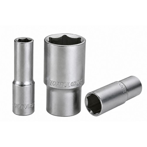 Головки торцеві глибокі 6-гранні,квадрат 1/2". TOPTUL BAEE1608 Series