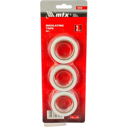 Набор изоляционной ленты белой 19мм × 10м,3шт. MATRIX 888569