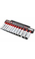 Набор головок 12 ти гранных длинных 3/8" 12 пр. (8-19 мм) 3128D-9 F FORCE