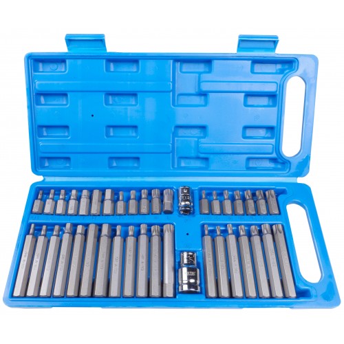 Набор бит с адаптерами 1/2 и 3/8 TORX, HEX, SPLINE 40ед. VIKTEC VT13093
