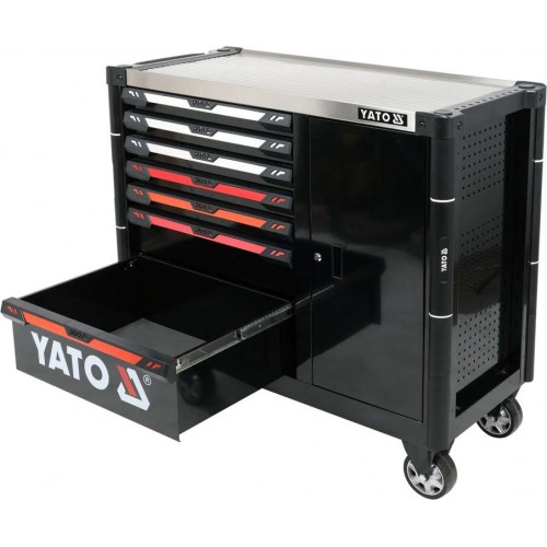 Шкаф-тележка для инструментов YATO с 7 ящиками и шкафом, 1100х 990х 480 мм