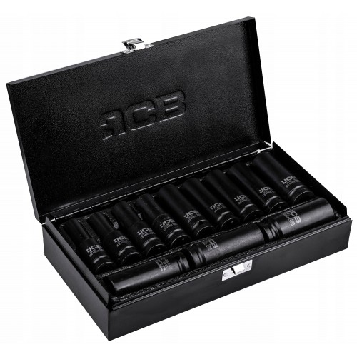 Набор головок ударных глубоких 12 ед. 1/2" (6-гран) (10 - 24 мм) JCB Tools JCB-4127-5MPB