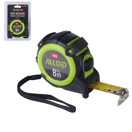 Рулетка с автостопом 8 м/25 мм, MT-740825 Alloid Pro
