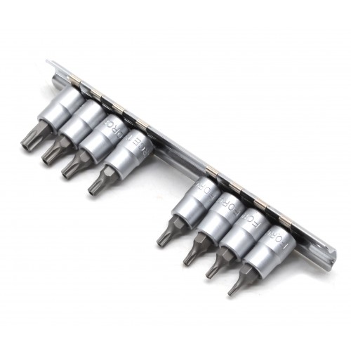 Набор головок-бит 1/4" Torx с отвестием 8 пр. (T8-T40) 20812T FORCE