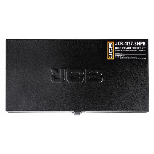 Набор головок ударных глубоких 12 ед. 1/2" (6-гран) (10 - 24 мм) JCB Tools JCB-4127-5MPB