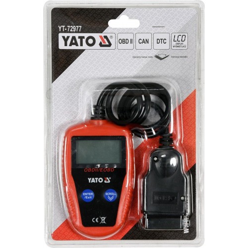 Тестер диагностический OBD2 с LCD-дисплеем YATO YT-72977