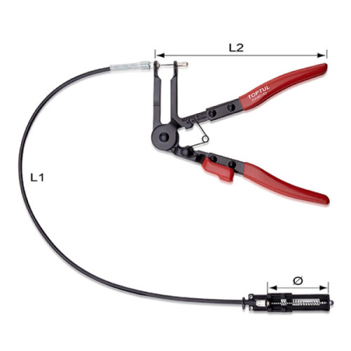 Знімач хомутів гнучкий 630мм. TOPTUL JDAM0163
