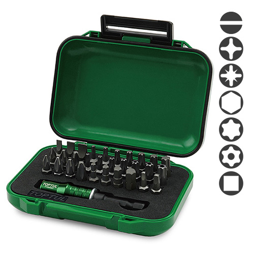 Набор бит с держателем 1/4" 31ед. TOPTUL GABW3102