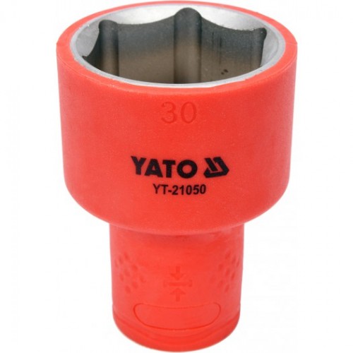 Головка торцевая диэлектрическая 6-гранная YATO : квадрат 1/2", М= 30 мм, L= 60/38 мм,VDE корпус до 1000V