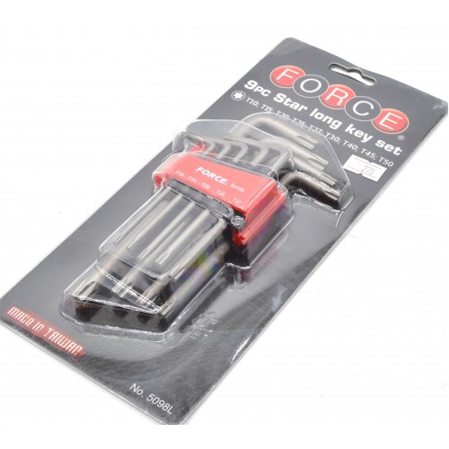 Набор угловых ключей TORX Т10-Т50 9ед. длинных 5098L FORCE