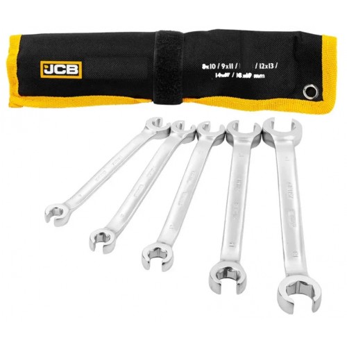 Набор разрезных накидных ключей в чехле, (8 - 19 мм) 5 ед. JCB Tools JCB-5058P